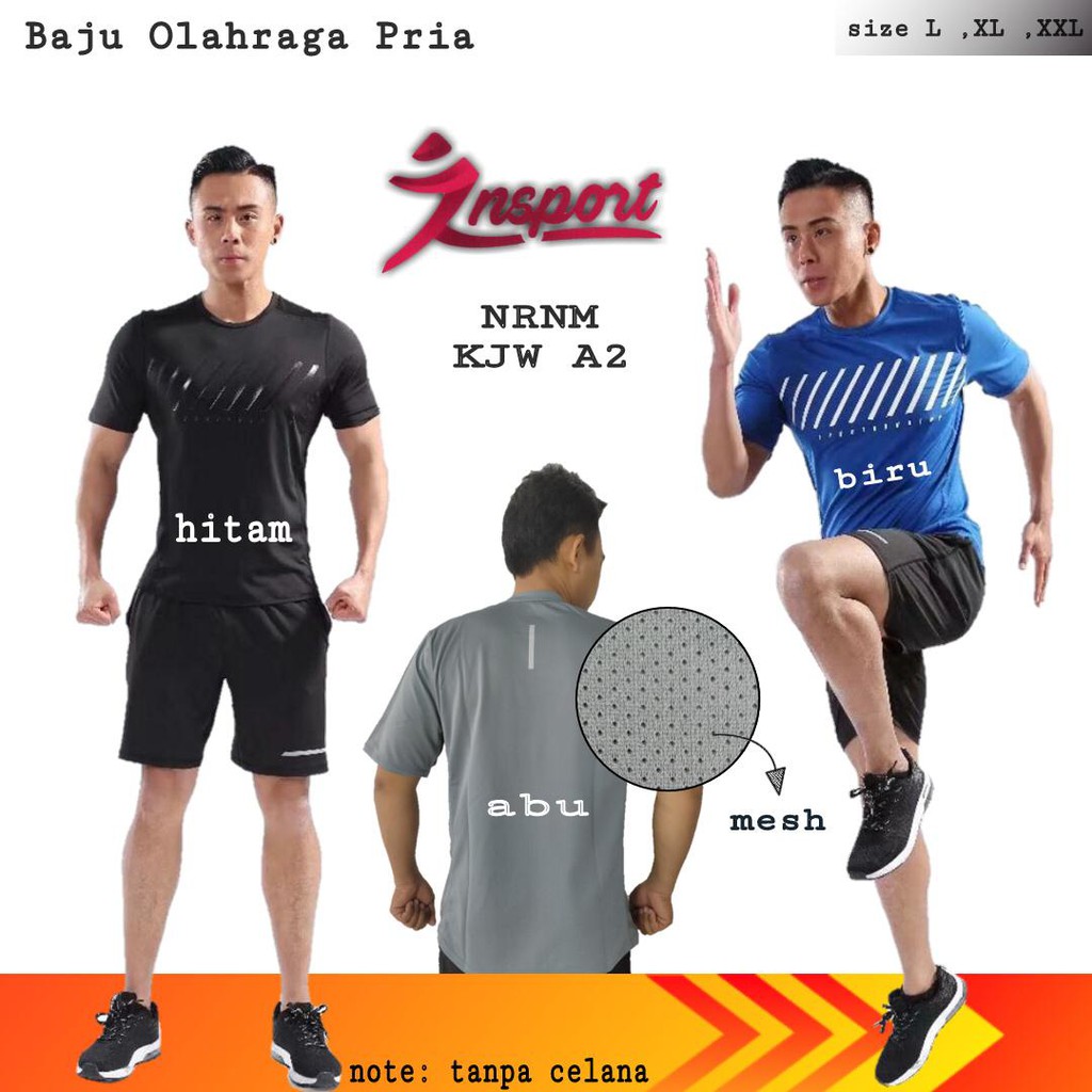 Keysport | T-shirt Sport Cowok | Baju olah raga Pria Art KJWA2