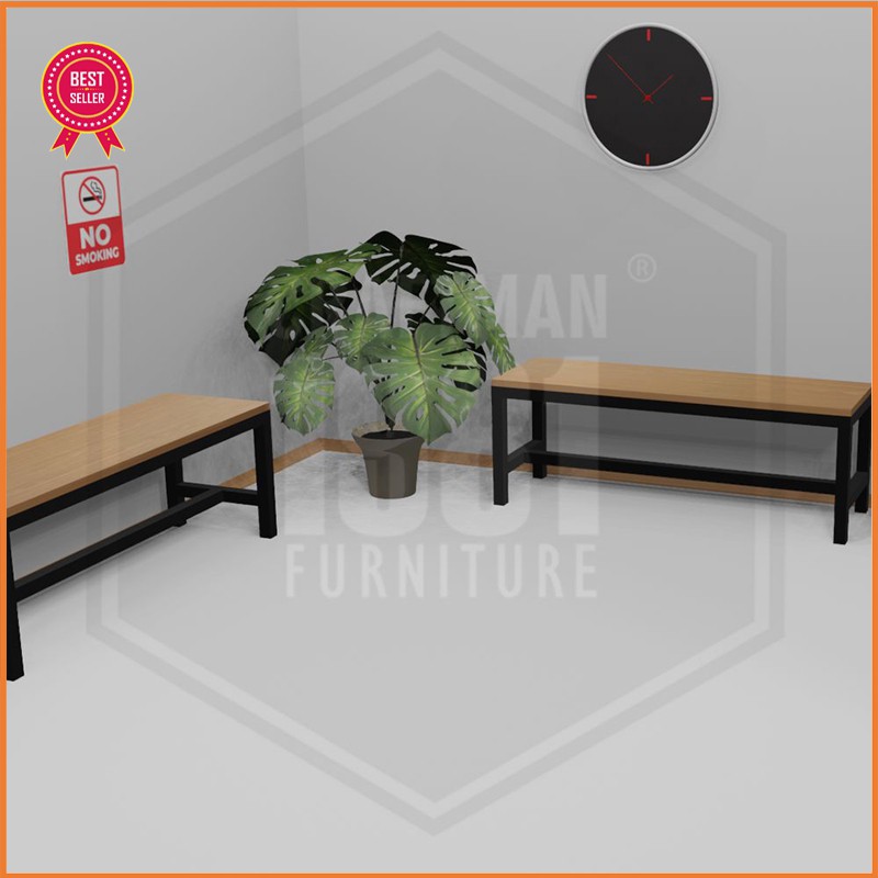 Kursi Kayu Ruang Tamu Tunggu 120x30 Panjang Murah Simple Minimalis