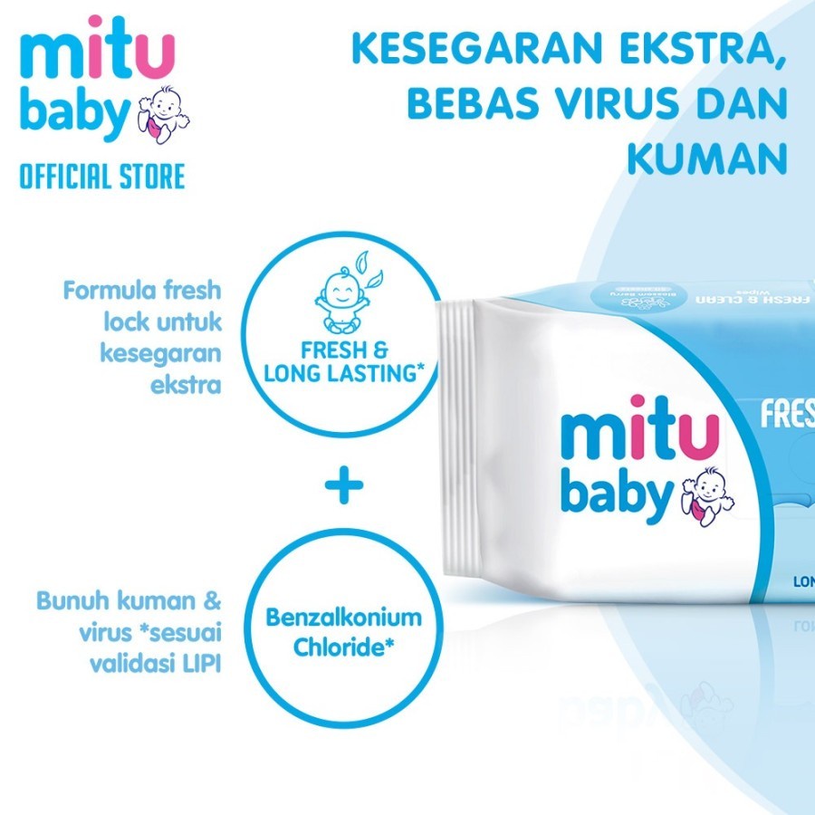 Tissue Basah Mitu Fresh &amp; Clean Buy 1 Get 1 50s+50s