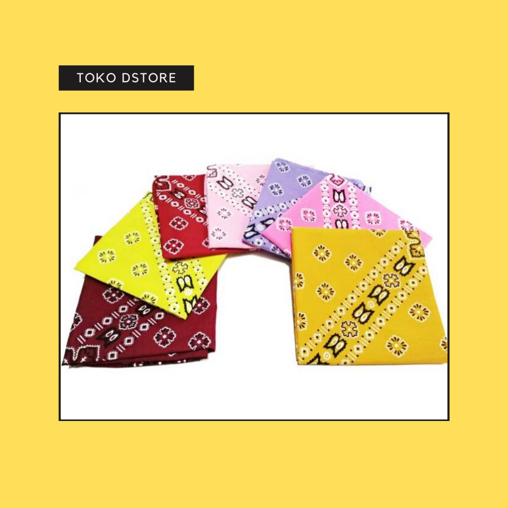 Korean Fashion Bando Bandana Kain Headband Bandana Masker Dewasa Motif Batik Retro Ikat Kepala Karet