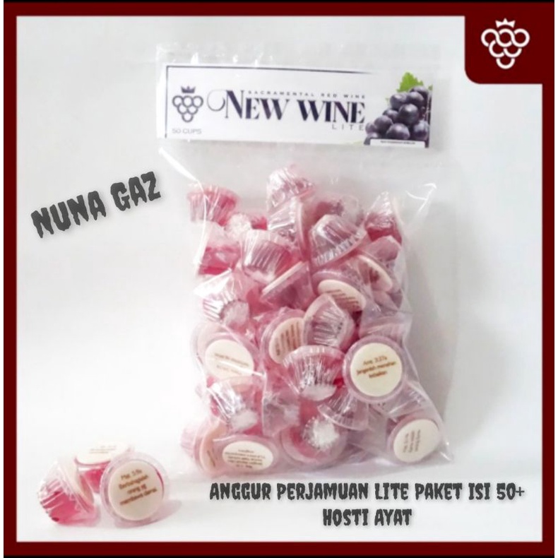 

Paket ANGGUR Lite Perjamuan Gerejawi Isi 50+Hosti Ayat