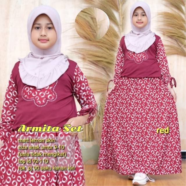 Stelan rok anak armita set kids setelan kid versace mickey kotak abstrak kupu buterfly buterflie