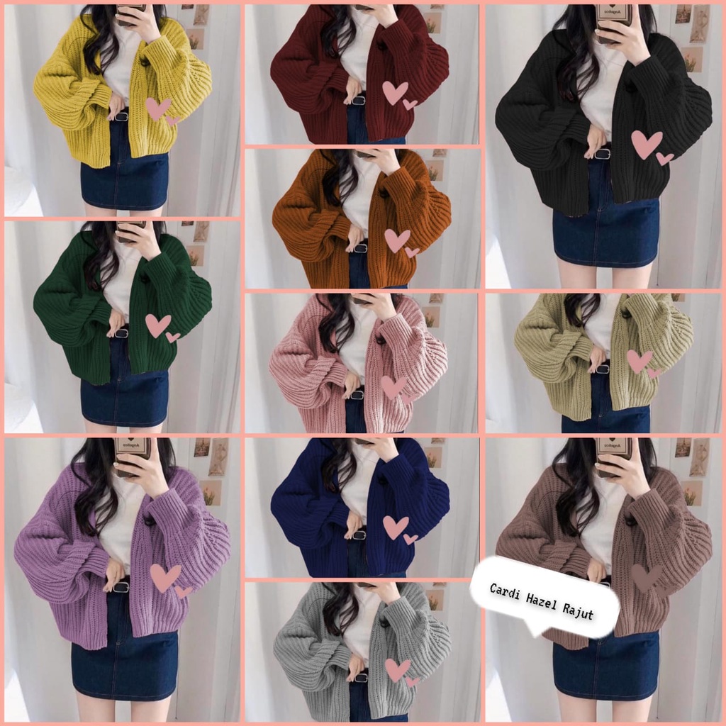 CARDY RAJUT HAZEL LOLLY//CARDIGAN RAJUT WANITA OVERSIZE