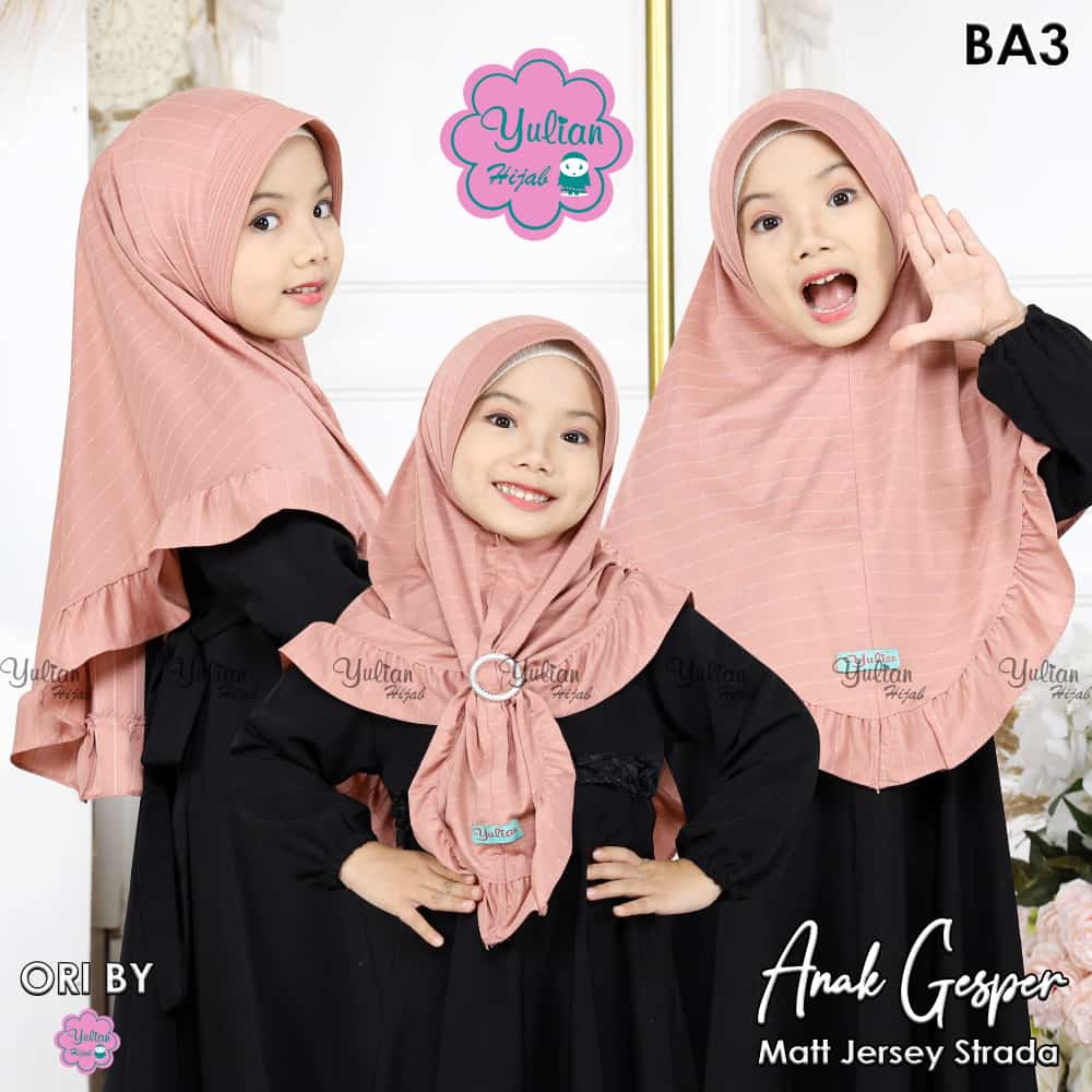 HIJAB ANAK TERKINIAN TERBARU UNTUK USIA 3-8 TH BERGO GESPER JERSY STRADA/MOTIF PREMIUM{BISA COD}