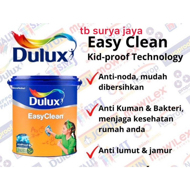 Jual CAT TEMBOK DULUX EASY CLEAN INTERIOR 2.5 L | GALON WARNA Indonesia ...