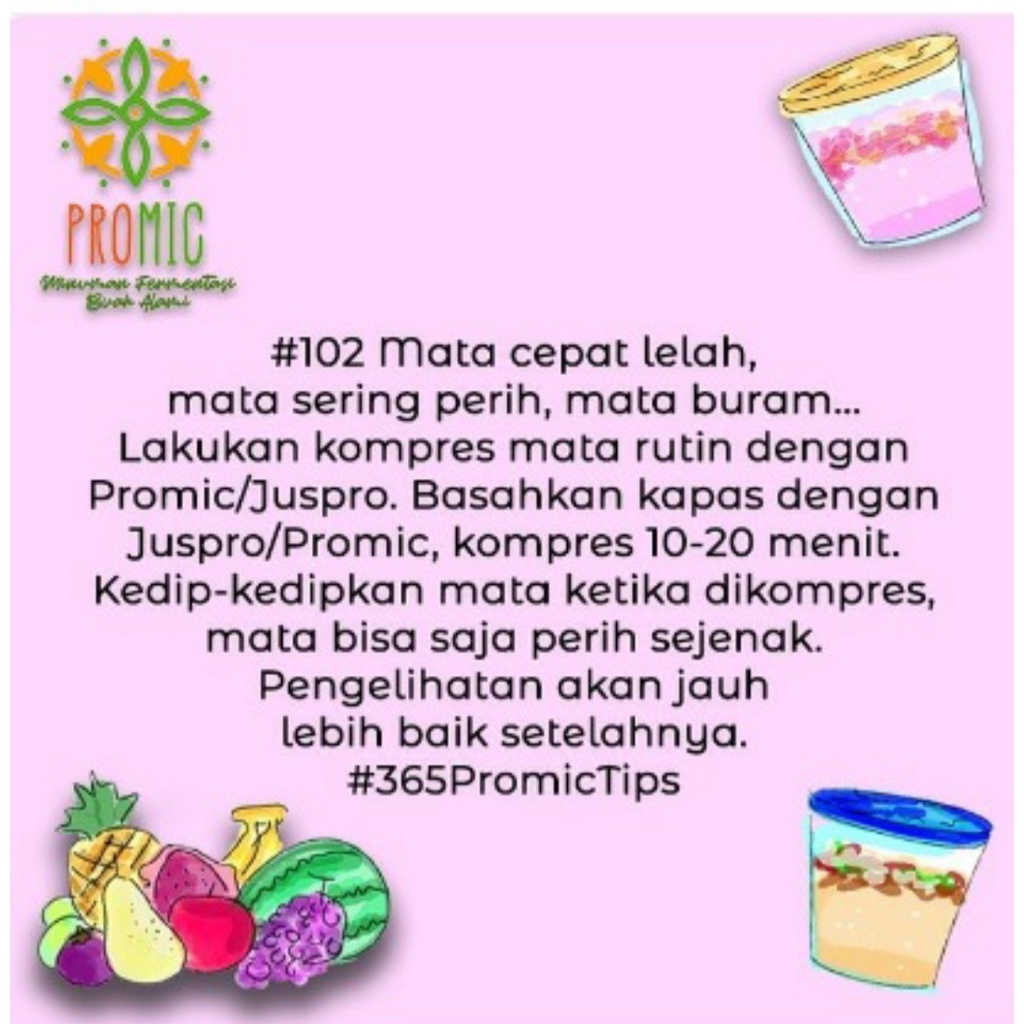 PROMIC Varian Baru/ Biang Promic/ Minuman Probiotik 200 ml Buah Naga &amp; Jambu Kristal