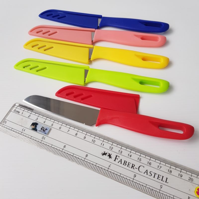 pisau dapur kecil 19cm small knife pisau buah travel tajam dengan tutup