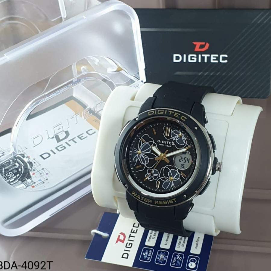 Jam Tangan Wanita Digitec 4092 / DA 4092 original Analog Digital Original Tali Rubber