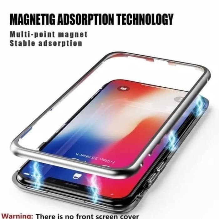 Case Magnetic Premium 2in1 Glass Transparant  Iphone 12