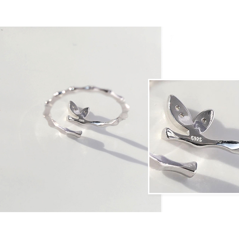 Cincin Kasual Ring Kuncup Bambu Zirkon Pembukaan Disesuaikan Wanita Perhiasan Rings Women Jewelry