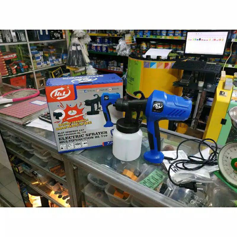 Spraygun Listrik Nozzle Jarum Kuningan Spray Gun Sprayer Alat Semprot Cat Elektrik HnL