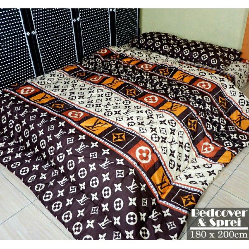 Bed cover Set size King Homemade Motif Brown LV ataya sprei
