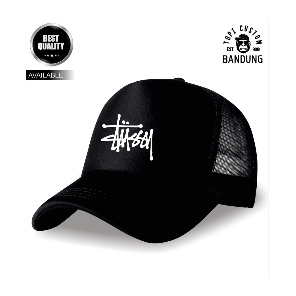 Topi Trucker STUSSY Pria Wanita Topi Jaring Jala STUSSY Trucker Cap Bisa Tulis Nama Bisa COD Gratis Masker Original High Premium Qualit