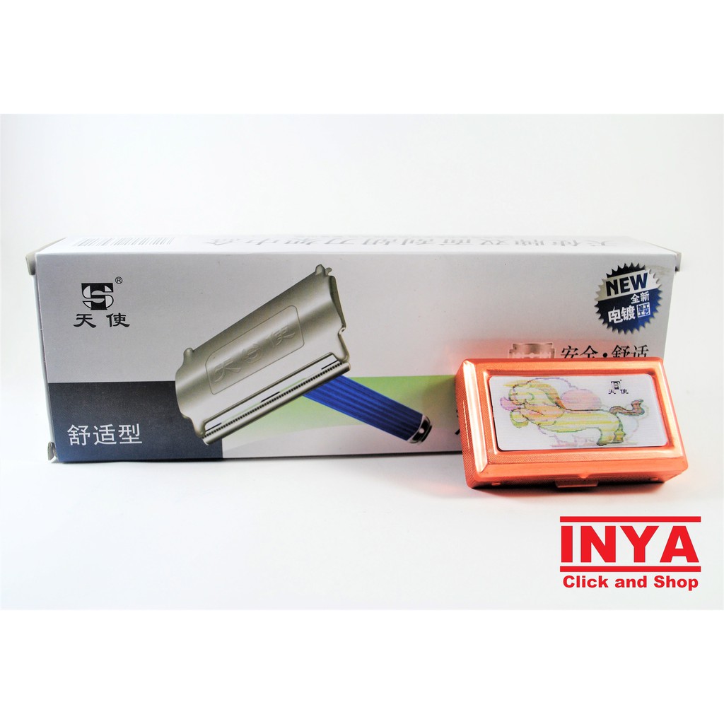 Pisau Cukur TIAN SHI Stainless dengan box - Alat Cukur Silet Kumis Jenggot Import