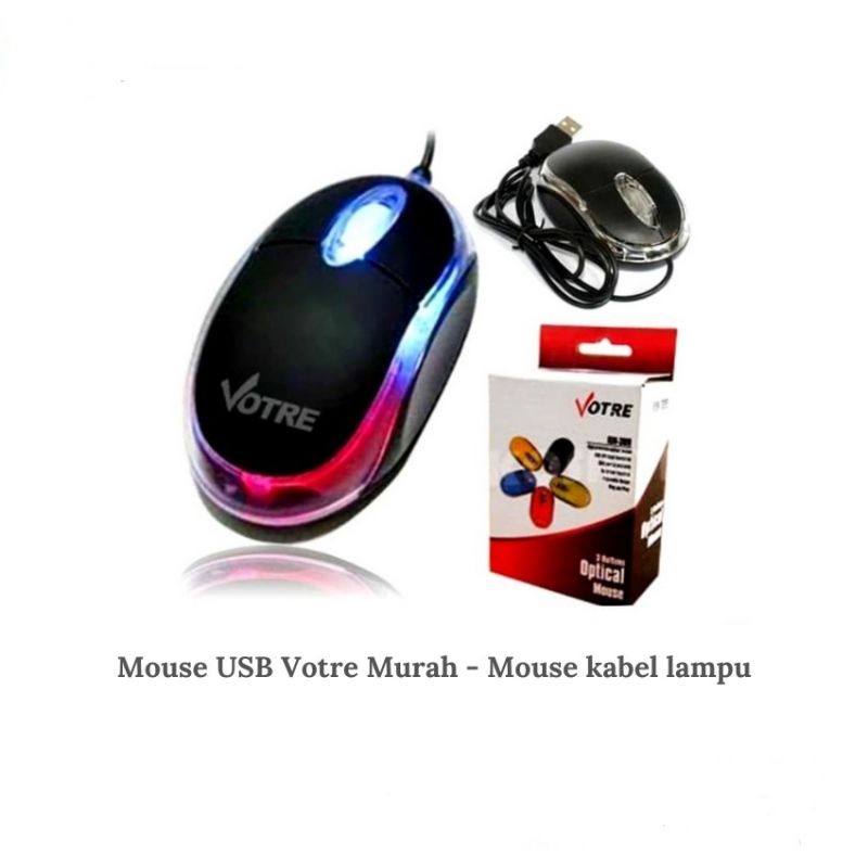 MOUSE USB MURAH BERKUALITAS R-ONE HITAM OPTIC 3D LAPTOP / NOTEBOOK / KOMPUTER M101 RESOLUSI 1000 DPI