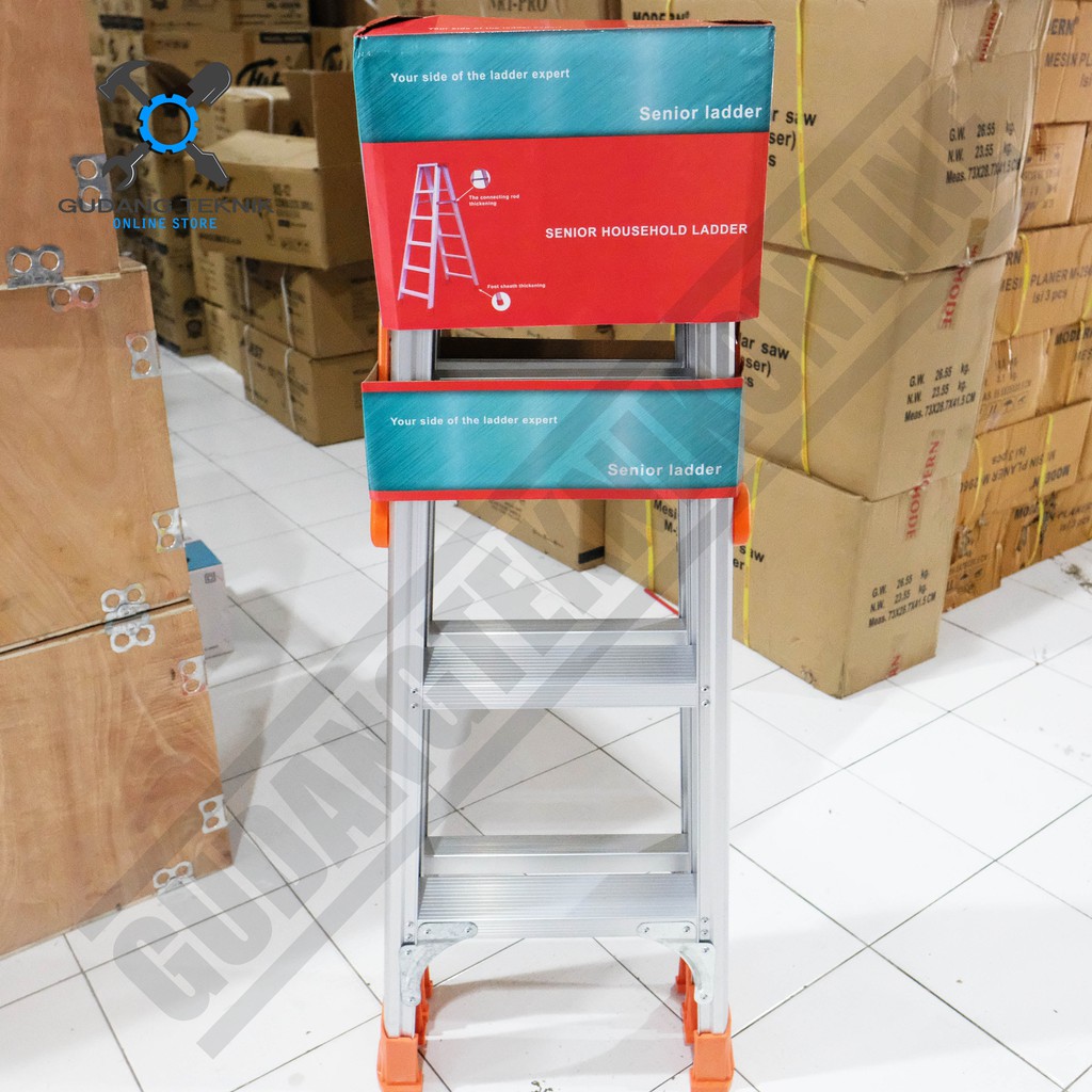 Tangga Lipat Aluminium Tipe A Double XENON Tangga Lipat Alumunium 4S 1,2Meter A Type Ladder 4 Steps