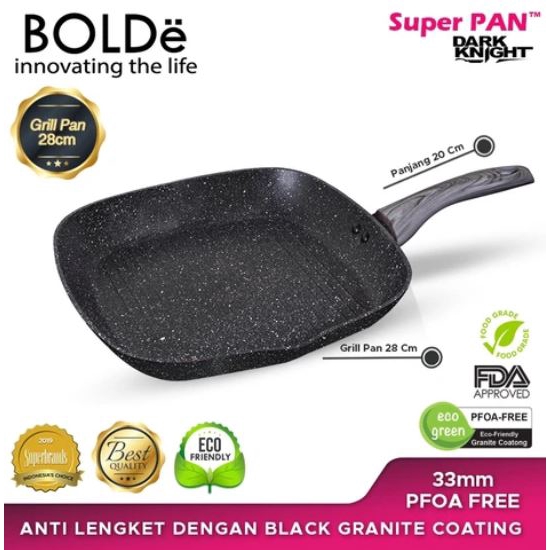 Bolde Super Pan Grill Pan Dark Dengan Coating Granite Anti Lengket Dan Alas Induksi