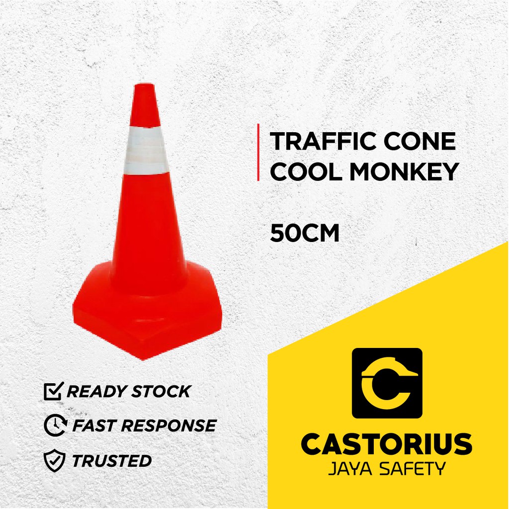 Jual TRAFFIC CONE 50 CM TRAFFIC CONES 50 CM BASE ORANGE KERUCUT JALAN