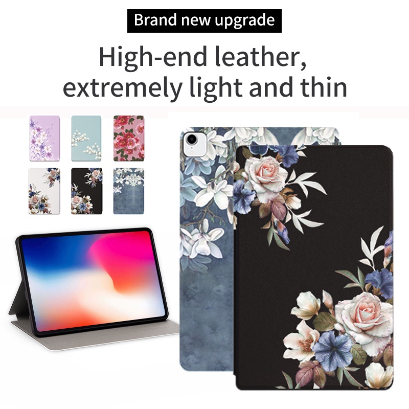 [Ready Stock] Untuk iPad Pro 11 2021 2020 2018 iPad Pro 11-inch 3rd 2nd 1st generation Fashion Tablet Pelindung Case Mekar Bunga Cantik Flip Stand Cover