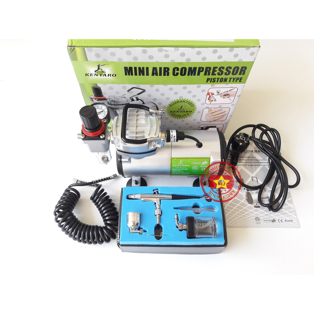 Paket Mini Kompresor Airbrush Kentaro 031 dan Airbrush AB134 Einhill