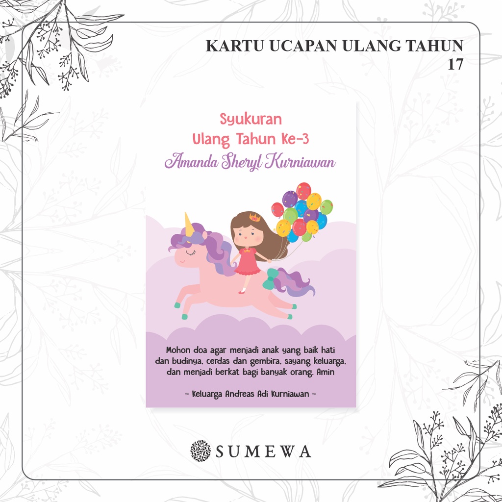Kartu Ucapan Ulang Tahun / Birthday Card / Kartu Hampers Ulang Tahun / Kartu Bingkisan Hampers Ulang