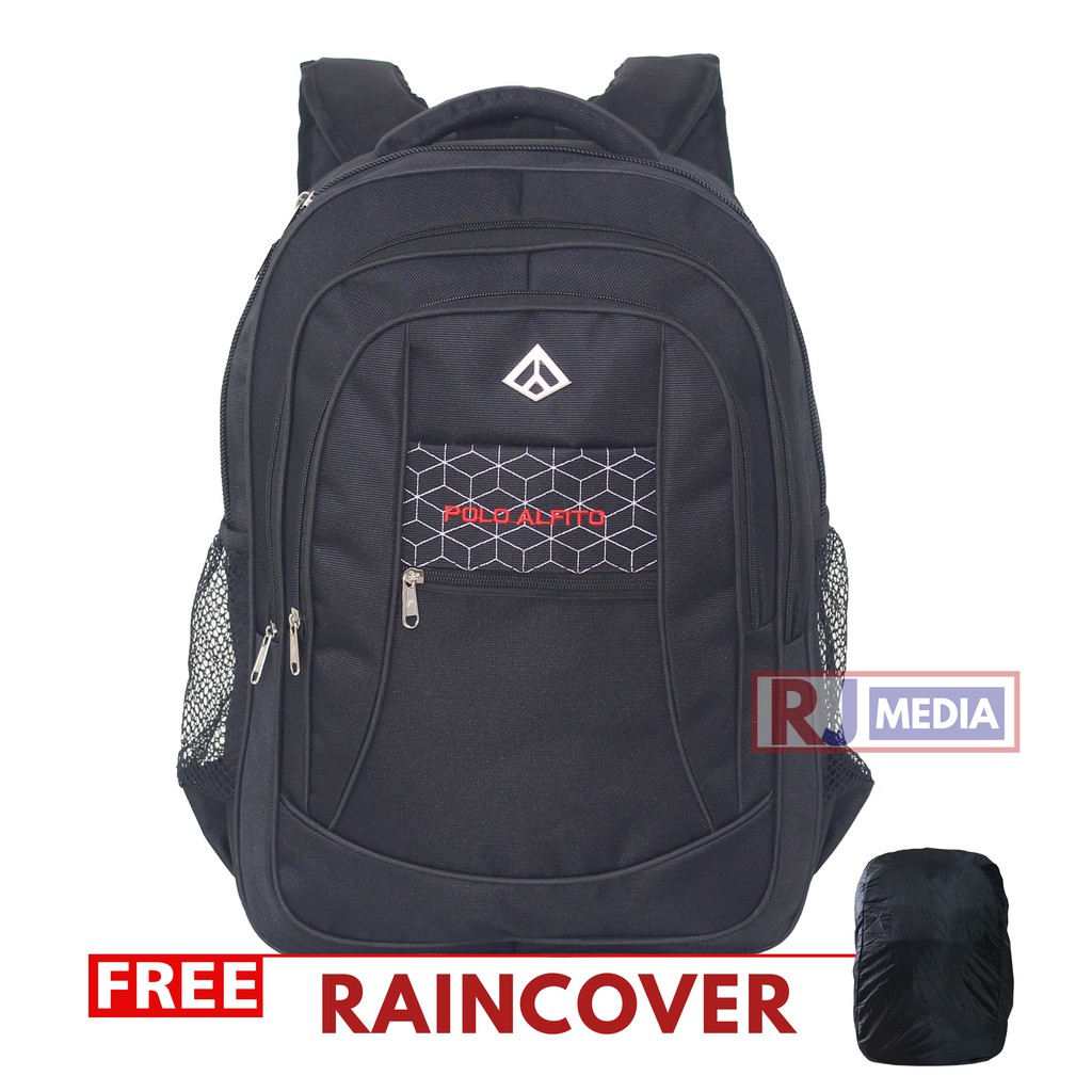 Tas Ransel Sekolah Alfito Jaring Spider Warna Hitam Laptop In Backpack Pria Wanita SMP SMA Kuliah Kerja Stylish Kekinian Tas Simple Premium Look Free Raincover