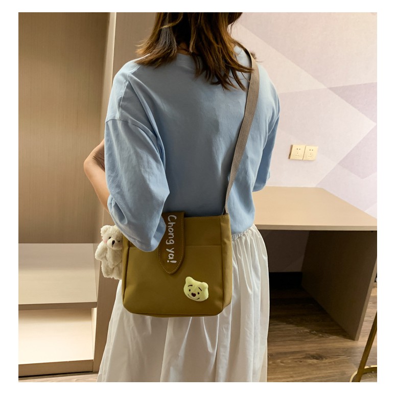 Retaily RY1418 Tas Kanvas Perempuan Korean Style Fashion Wanita Tanp Boneka