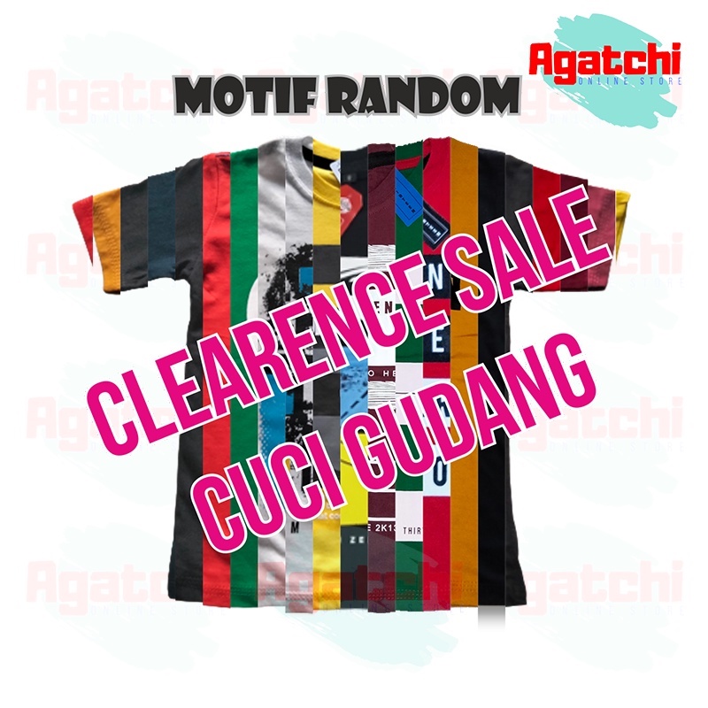 Cuci Gudang Kaos Anak Distro Motif Random