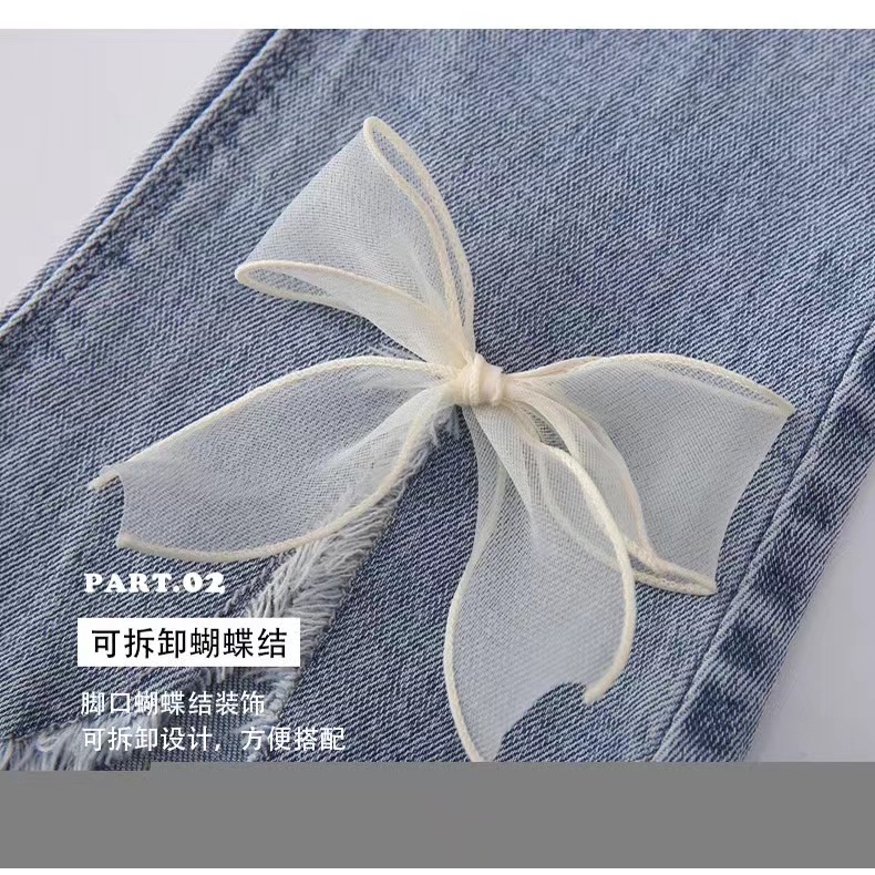 Celana Jeans Anak Perempuan 2-7 Tahun Import Celana Panjang Anak Cewe Motif Pita