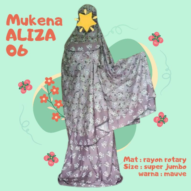 Mukena Motif Batik ALIZA : Mukenah dewasa super jumbo rayon rotary adem cantik murah (Bali Solo)