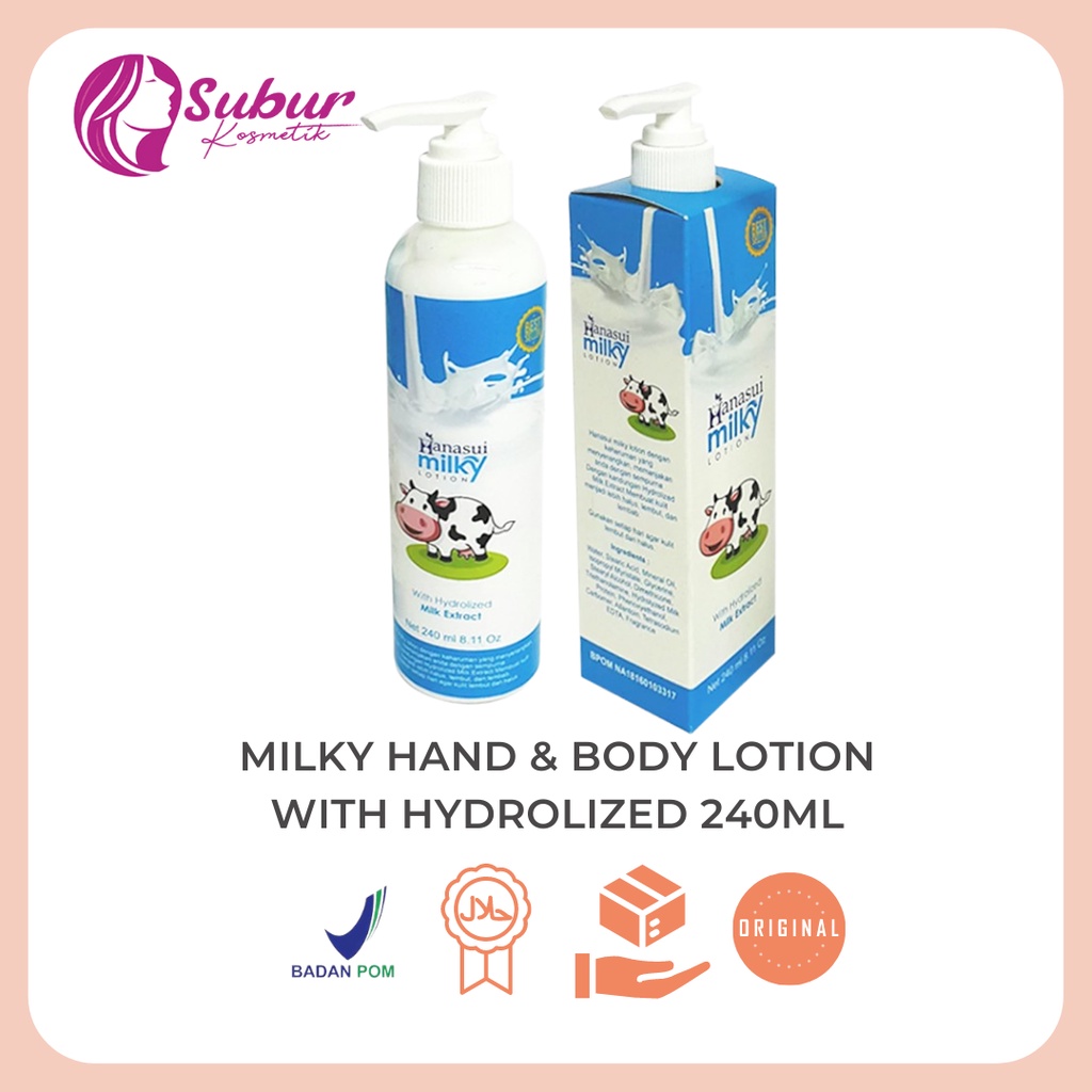 Jual Hanasui Milky Hand & Body Lotion With Hydrolized 240ML Shopee