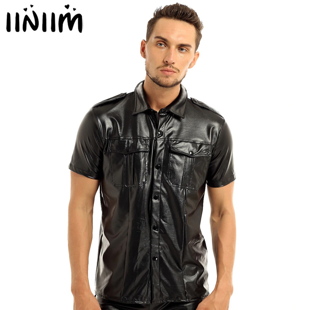 short sleeve leather jacket mens