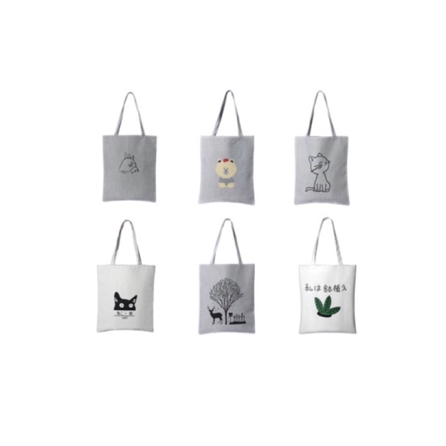 Hioki Japan Tote Bag Canvas, Tas Tote Bag Unisex, Bahan Canvas Totebag Wanita