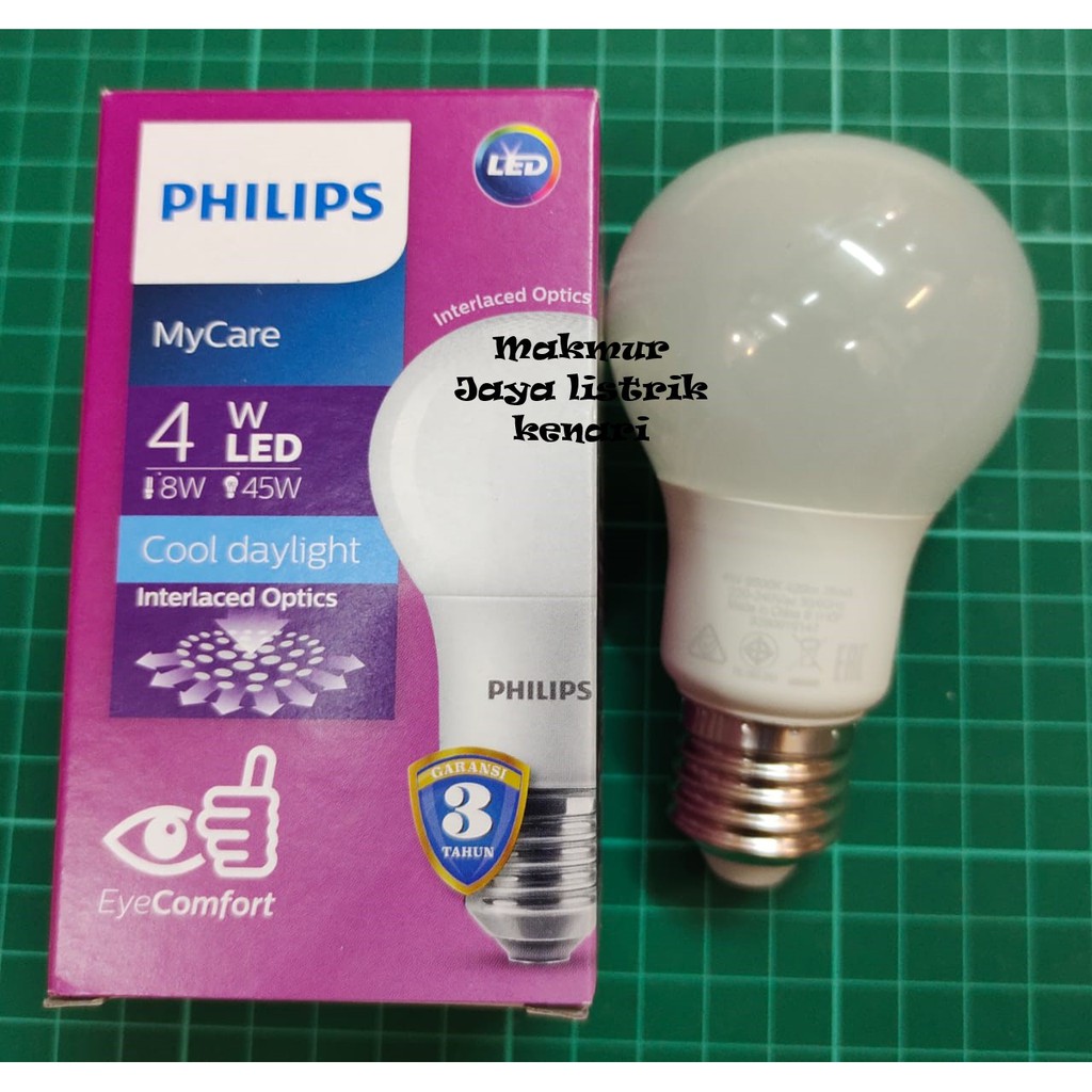 Philips LEDBulb 4W E27 APR 3000K 4000K 6500K 230V Kuning Putih