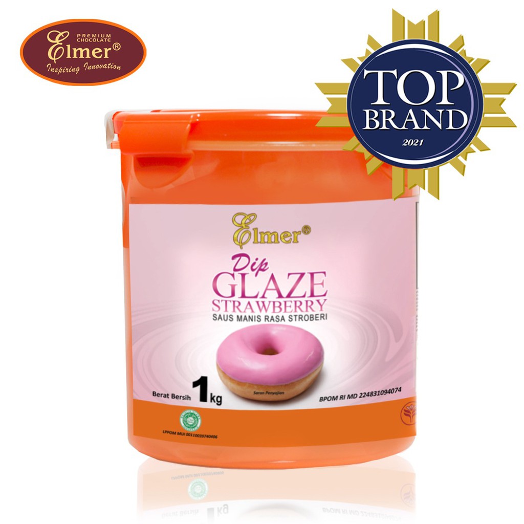 

Elmer Dip Glaze Strawberry 1 kg | Topping Donat | Selai Roti