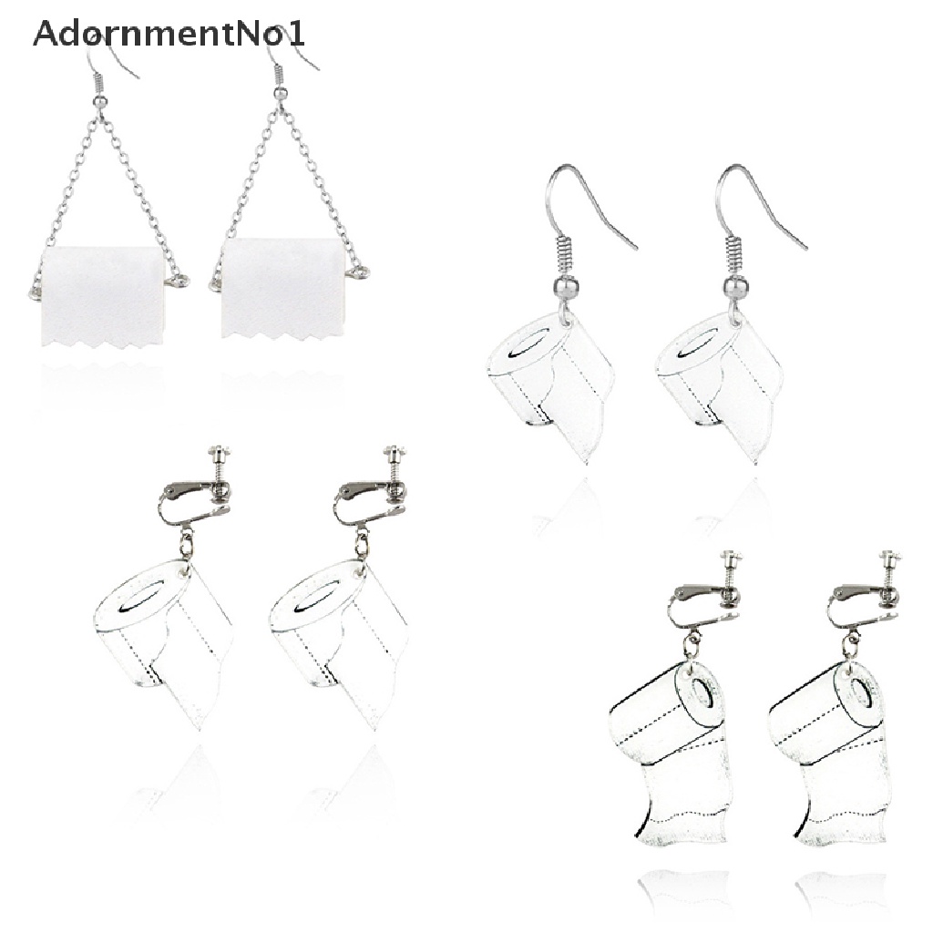 (AdornmentNo1) Anting Tusuk Gantung Desain Geometri Tisu Gulung 3D Kreatif Untuk Wanita