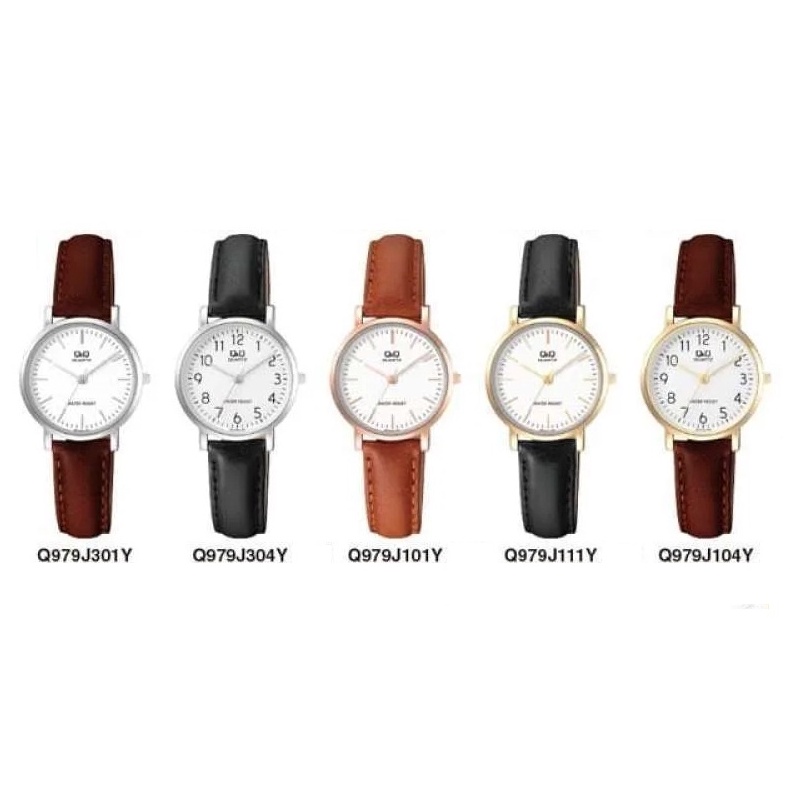 Q&amp;Q Original Jam Tangan Wanita Q979J Series - Kulit