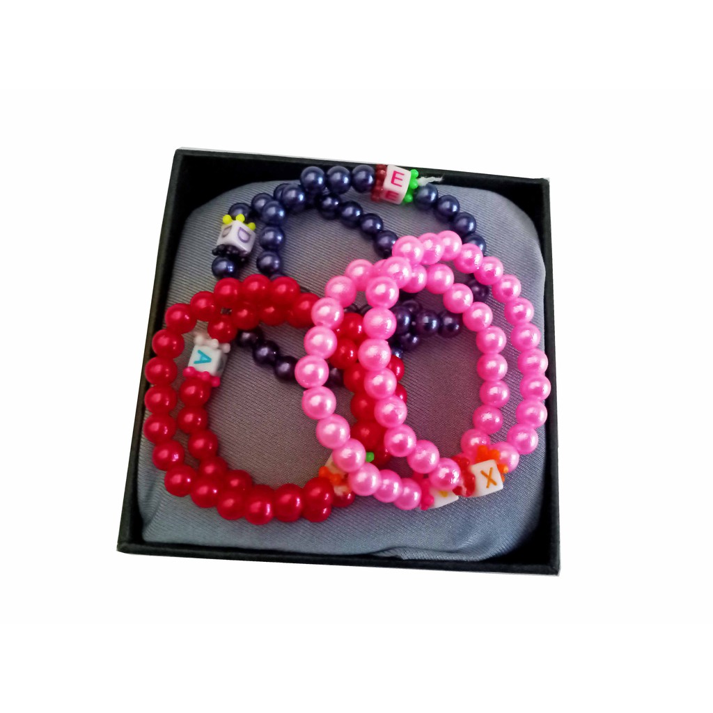 6 pcs Gelang Anak seri Mutiara Sintetis Multiwarna