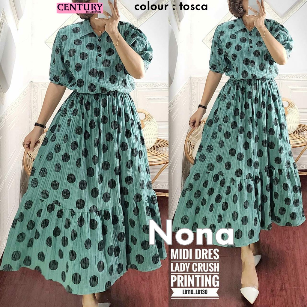 NONA MIDI DRESS POLKA MOTIF LADY CRUSH ORI CENTURY