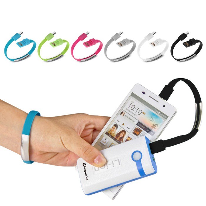 Wrist Silicone Bracelet Micro USB to USB Smartphone Gelang kabel usb
