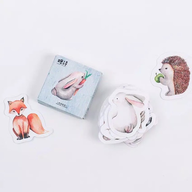 

Sticker Animal Forest Rabbit Landak Scrapbook DIY Bujo Planner Diary