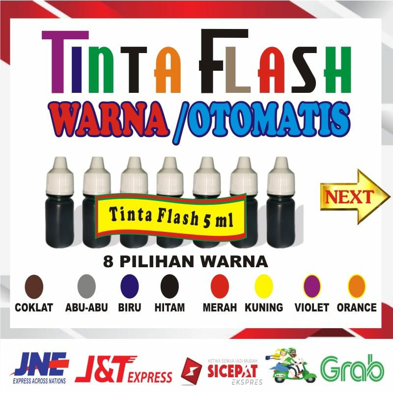 

TINTA STEMPEL WARNA ISI ULANG REFFIL FLASH OTOMATIS TOP ORIGINAL 5MIL/ 5CC