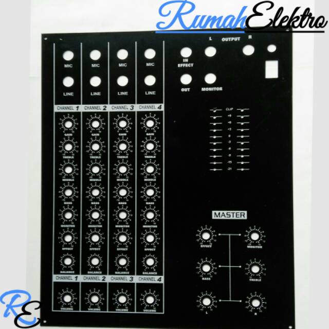 Panel Atas Audio Mixer 8 Pot 4 Ch