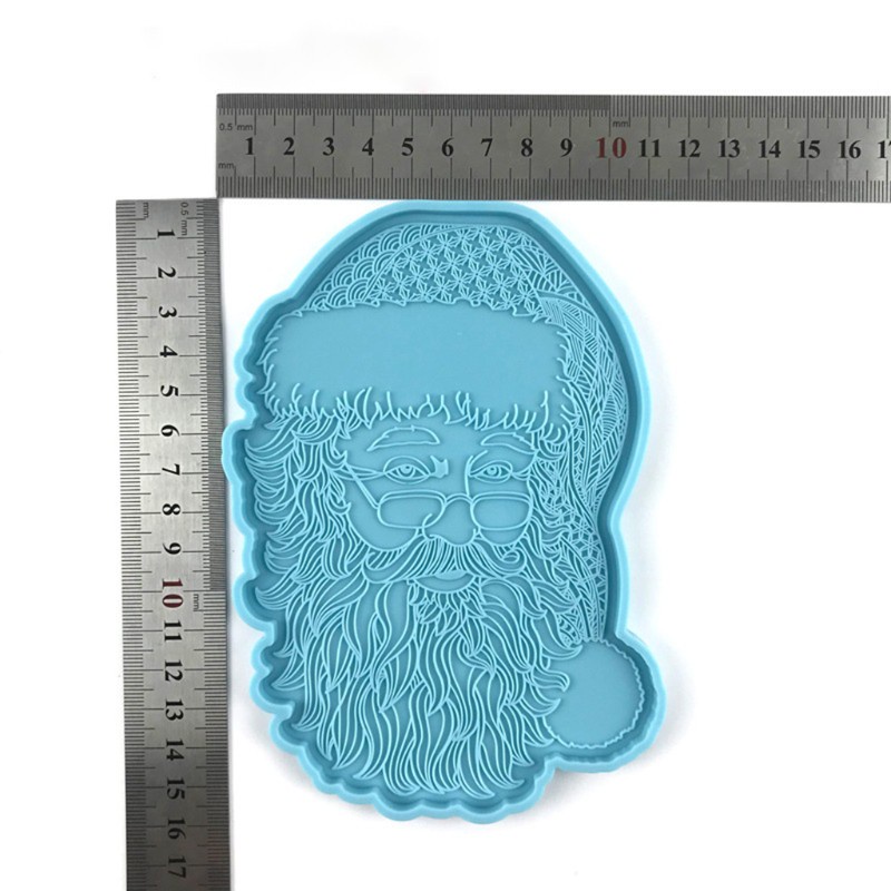 Glitter Santa Claus Tray Epoxy Resin Mold Coaster Jewelry Storage Holder Silicone Mould DIY Crafts Serving Plate Home Decorations Casting Tools