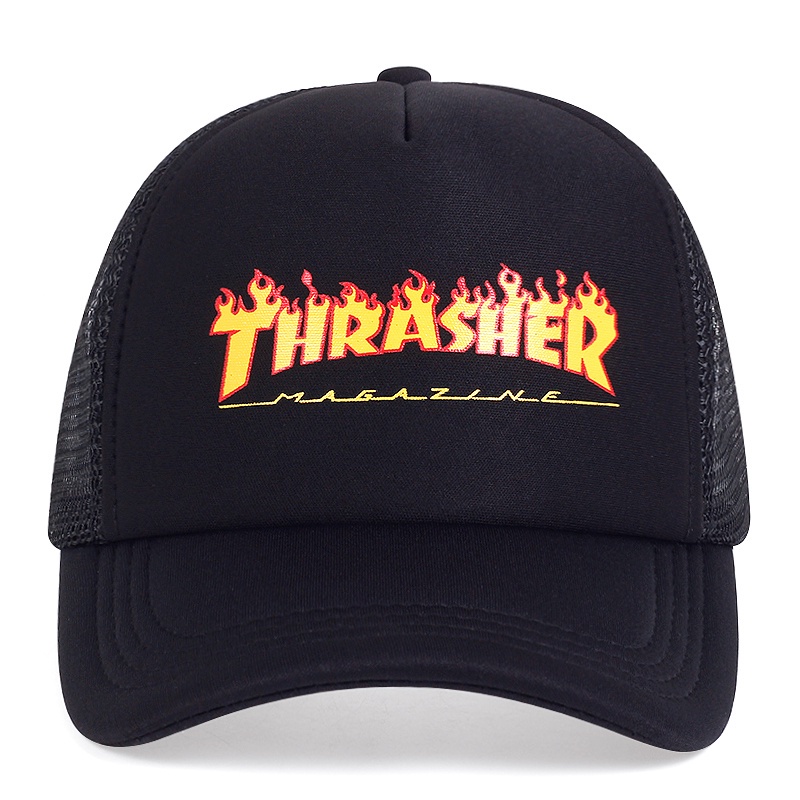 Thrasher Topi Baseball Bahan Katun Gaya Korea