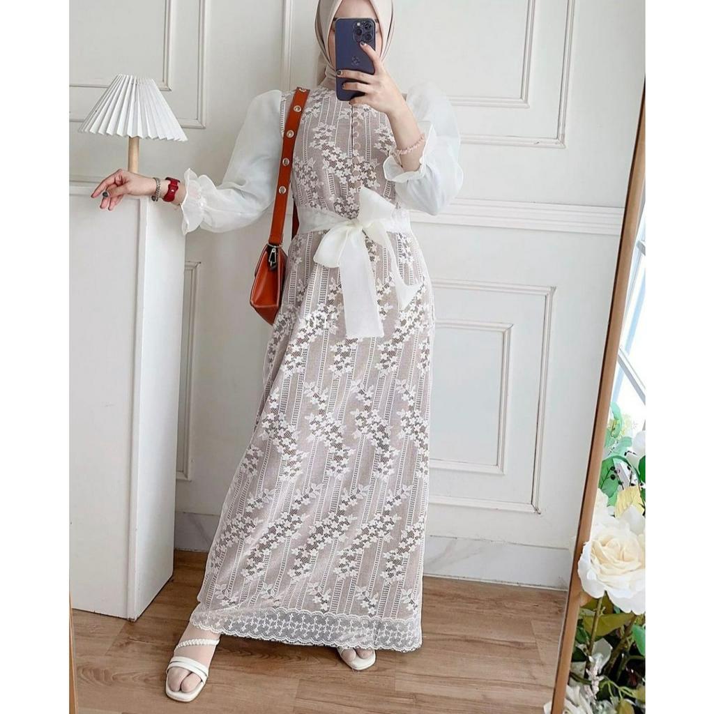 O2 Fashion /maxi luis/READY STOK/ Size S-M-L-XL-XXL/ busui seleting depan/busui friendly/ Luis dress / bisa cod /dress gamis organza/ gamis kondangan/ maxi lebaran  dress model terbaru dress mewah dress cantik