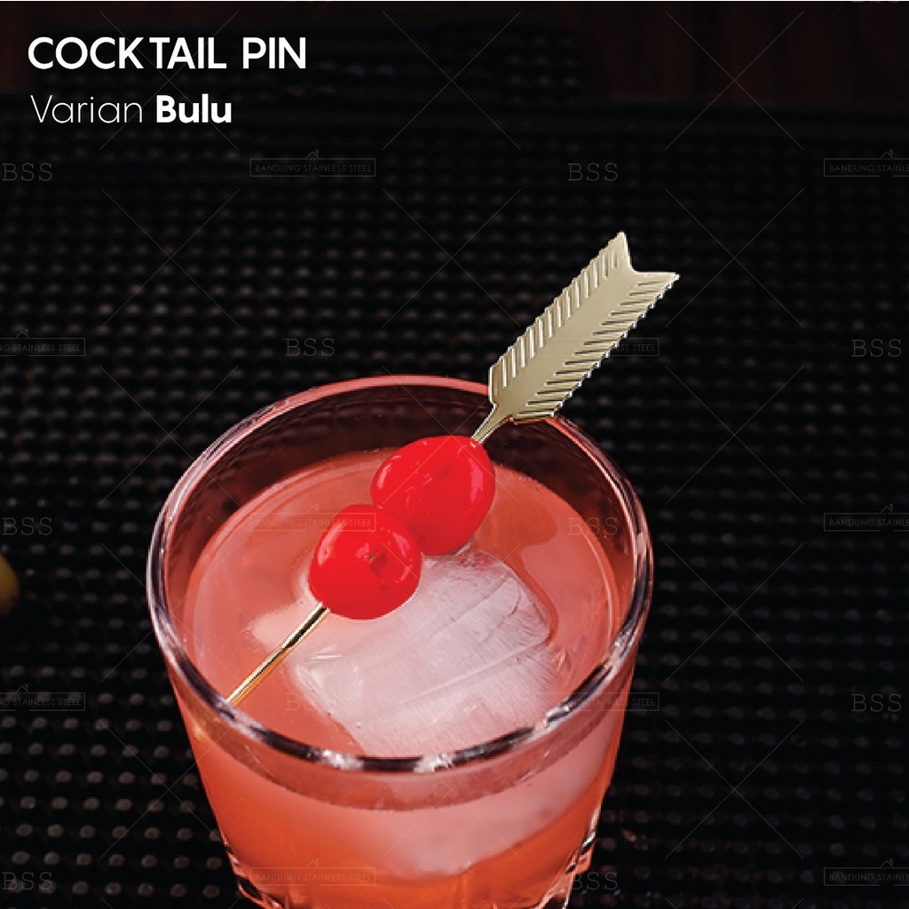 SUS 304 Cocktail Needle Wine Pin Garnish Minuman Cocktail Mocktail Tusuk Buah Stainless