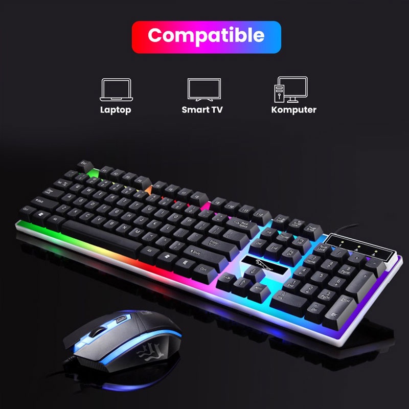 Paket Keyboard dan Mouse RGB Gaming/Set Gaming Mouse dan Keyboard USB Cable RGB keyboard gaming