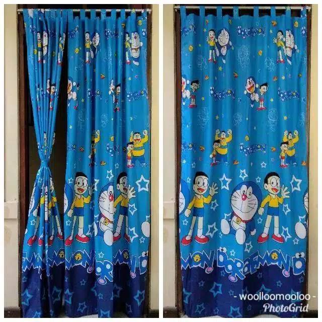 TERMURAH gorden karakter Doraemon hellokitty keropi tirai jendela