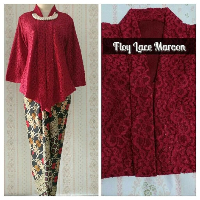 Kebaya Modern Setelan Floy Brukat / Floy Brokat Dusty Pink Bawahan Rok Lilit